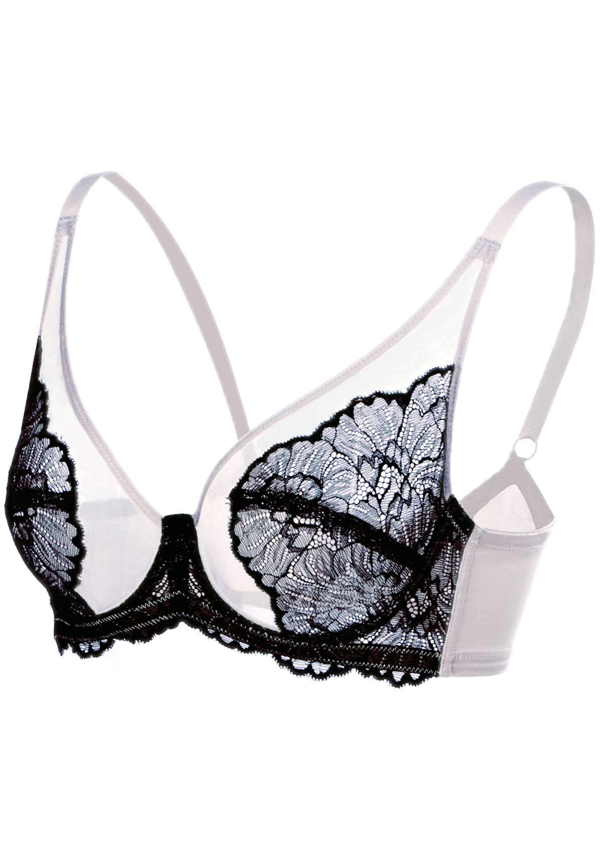 Blossom Black Unlined Lace Bra