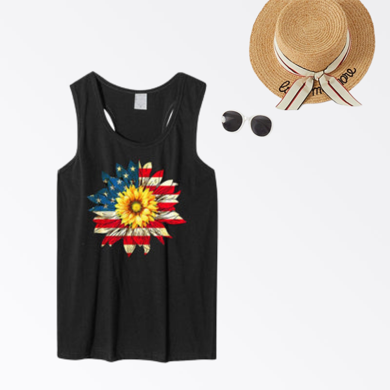 Women Fourth of july American Flag Tank Top
