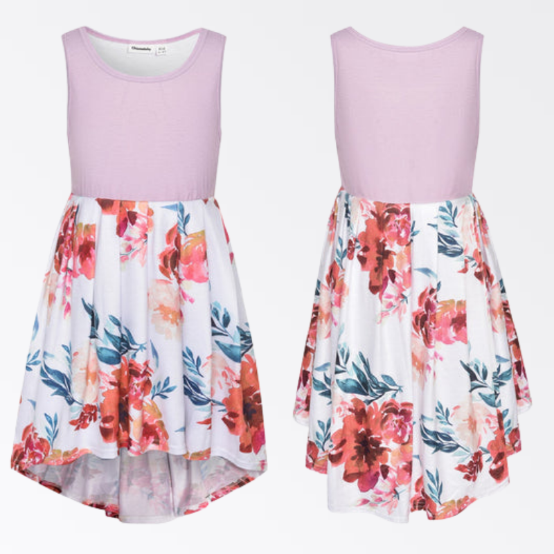 Beautiful Floral Sleeveless Mommy and Me Dress