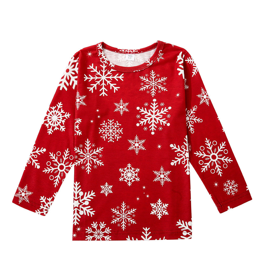 Christmas Snowflakes Print Family Matching Long-sleeve Pajamas Sets