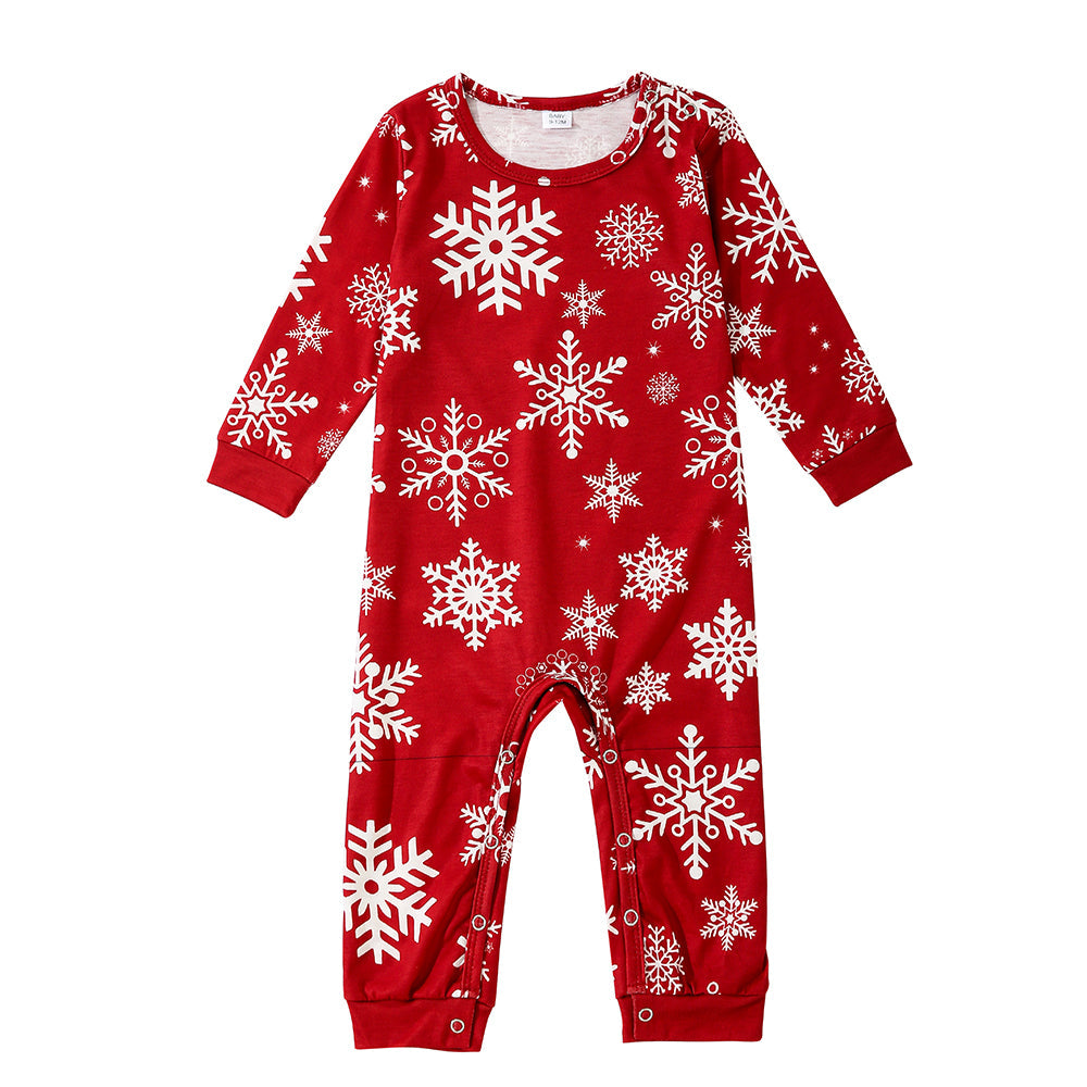 Christmas Snowflakes Print Family Matching Long-sleeve Pajamas Sets