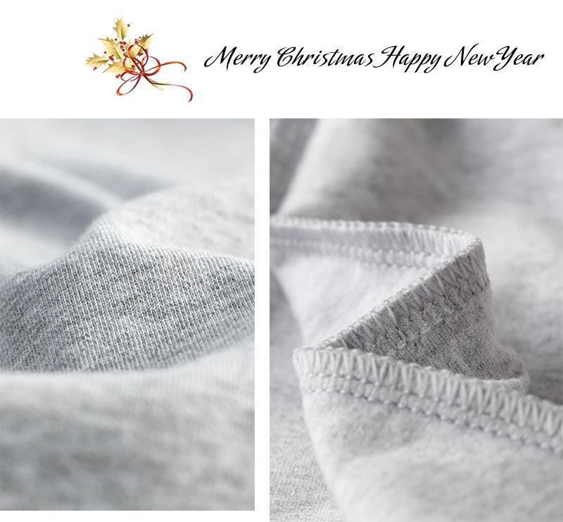 MERRY CHRISTMAS Antler Print Grey Top with Black and Red Plaid Pants Family Matching Pajamas Set JJF-005 (3671351656532) (4342378070100)