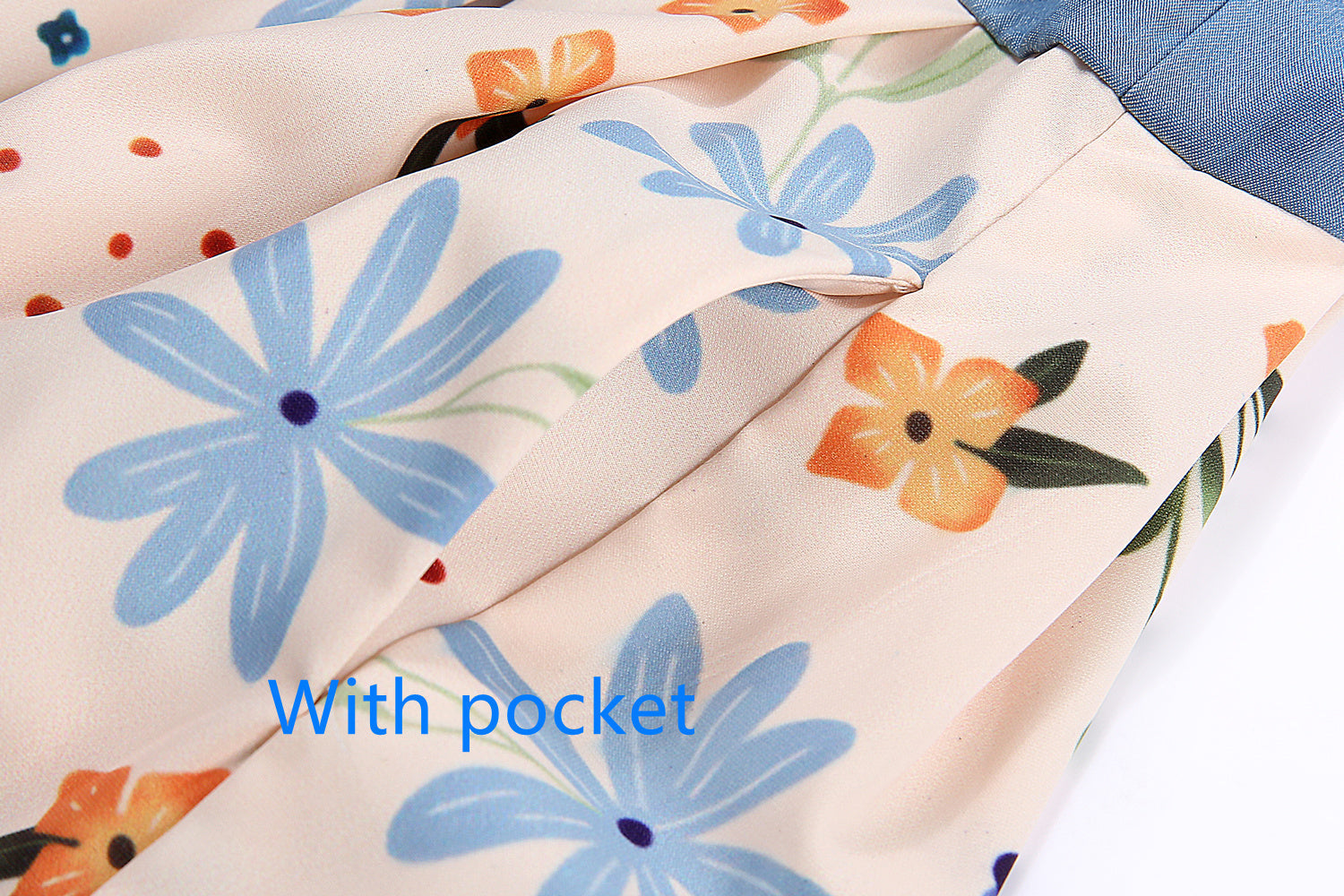 Denim Stitching Floral Print Matching Midi Family Matching Dresses & Tshirts