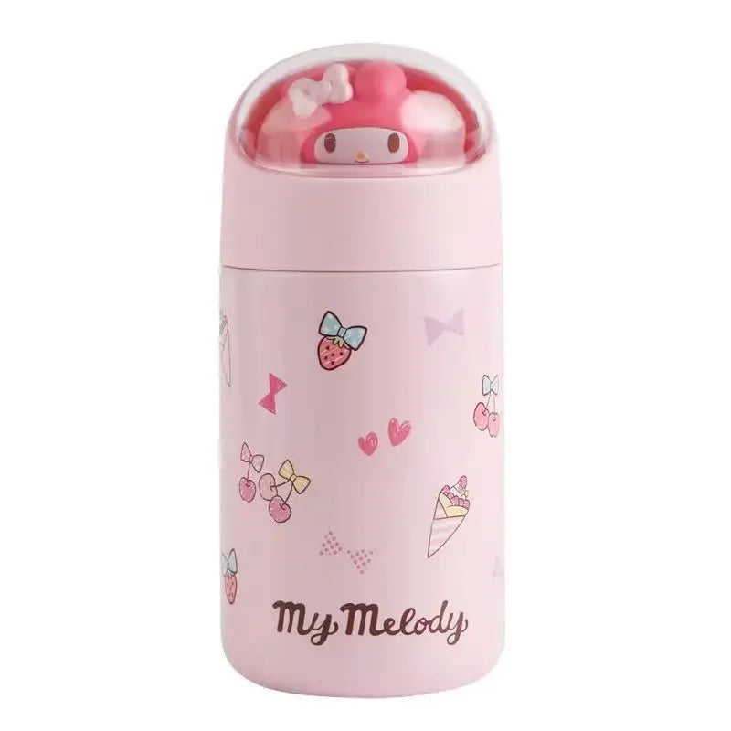 Kawaii Sanrio Cartoon HelloKitty Kids Thermos Cup Stainless Steel Kuromi My Melody Insulated Tumbler Thermal Water Bottle Gift