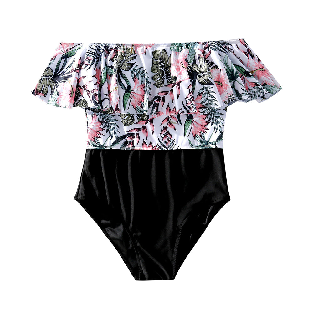 Family  Matching Floral Print One-piece Swimsuit