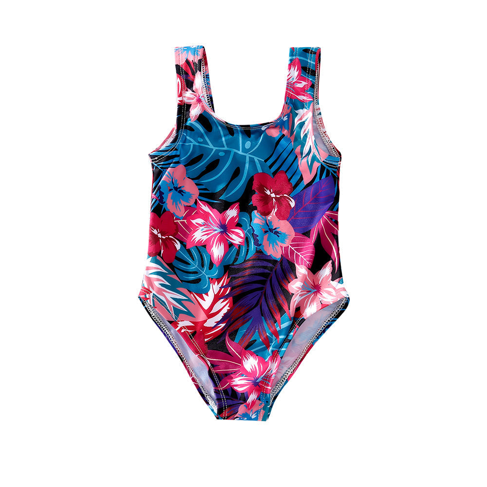 Family Matching Swimwear Floral Print Two-piece Swimsuit