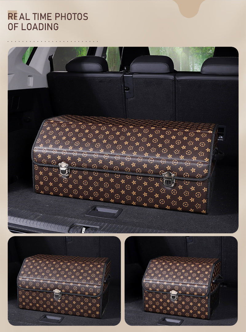 Car Storage Box With Foldable Leather Waterproof