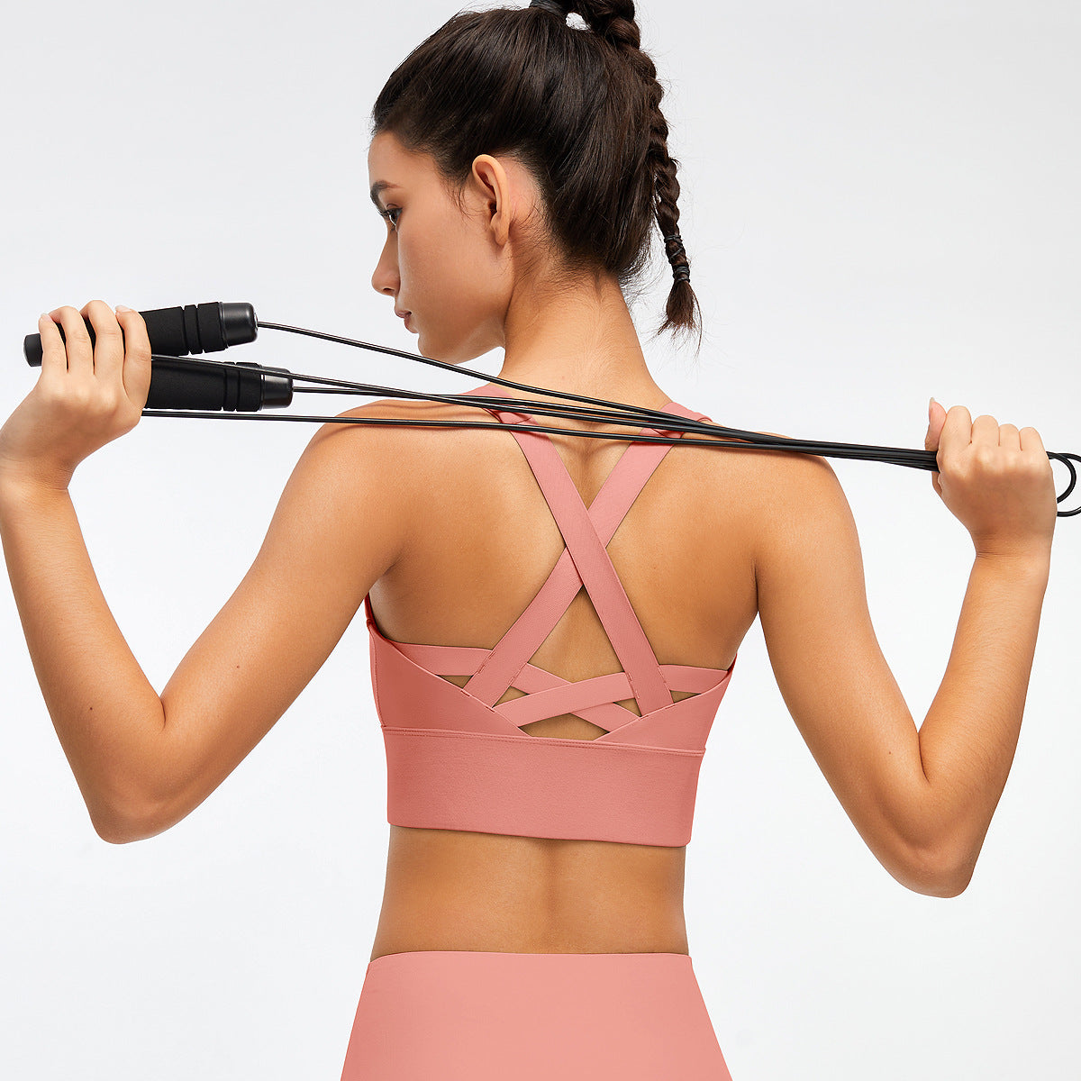 Women's Quick-Drying Gathered Shockproof Sports Bra Underwear Yoga Top Fitness Running Vest WX14
