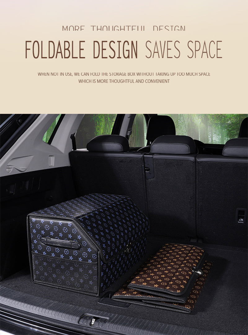 Car Storage Box With Foldable Leather Waterproof