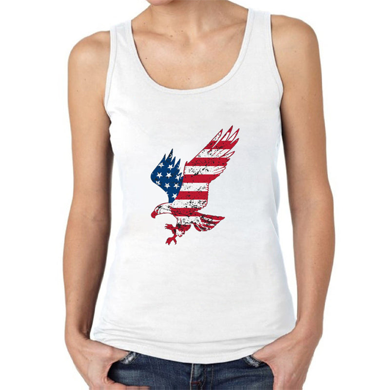 4th of July Women Eagle Flag Printed Casual Tank Top L8332-B33