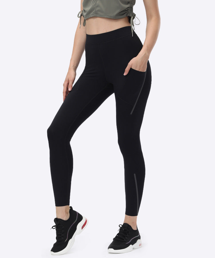 Women Seamless Yoga Pants 7/8 Leggings with Pockets C2955
