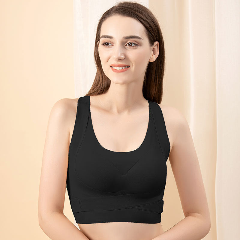 Women Plus Size Seamless Underwear Vest Sports Bra With Front Buckle 3921