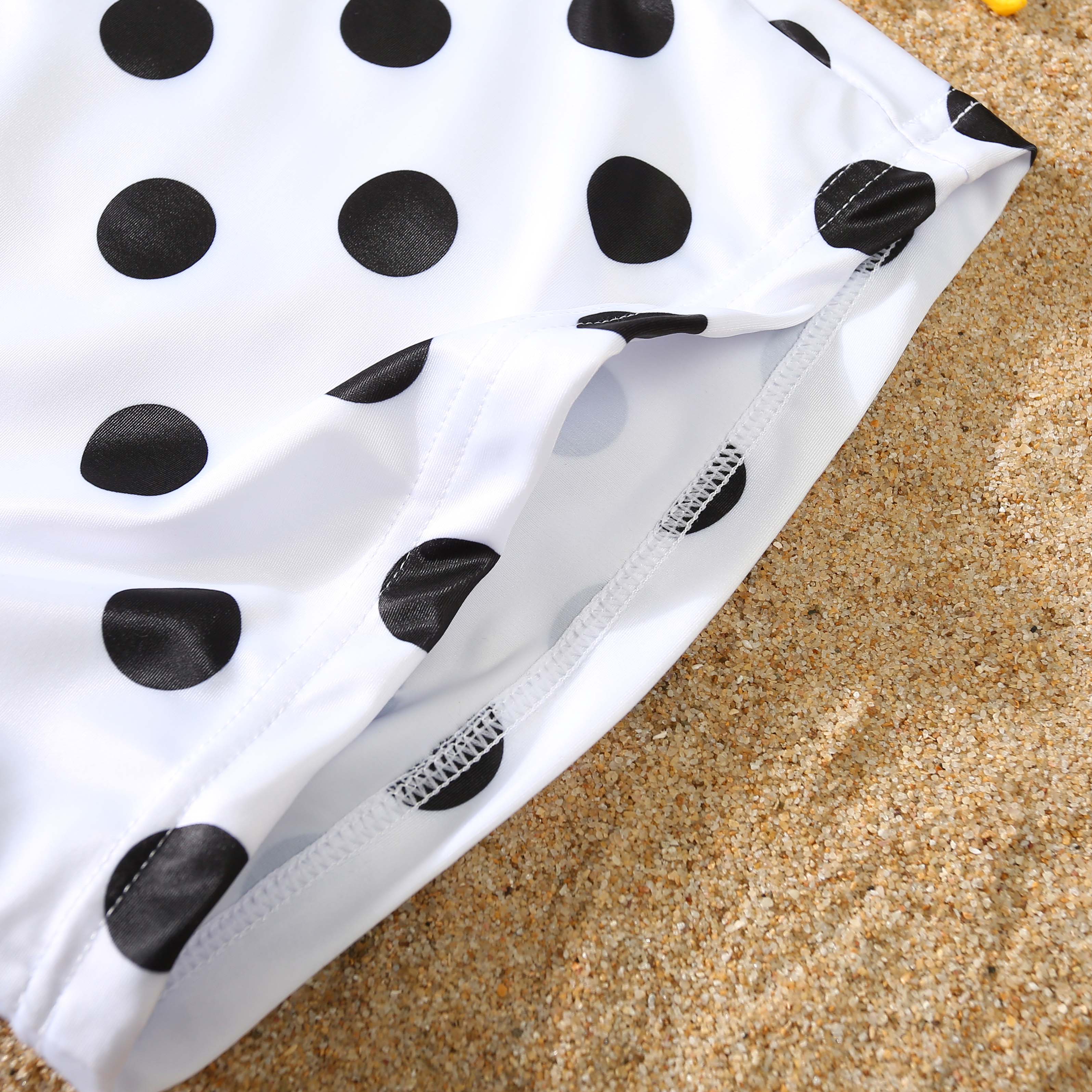 Family Matching Swimwear Polka Dot Print One Piece Family Bathing Suit