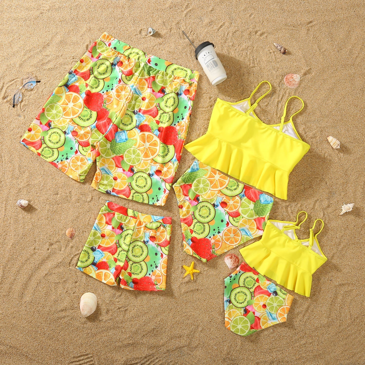 Family Matching Swimwear Fruit Print Bikini Family Bathing Suit