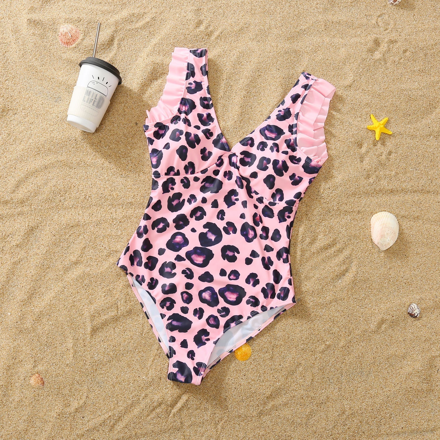 Family Matching Swimwear Leopard Print One Piece Family Bathing Suit