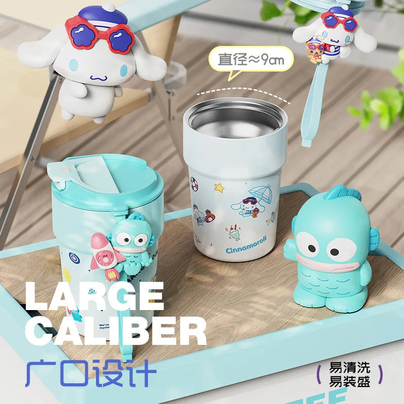 Sanrio Cartoon Stainless Steel Water Bottle Hello Kitty Portable Coffee Mug Melody Thermos Bottles Kuromi Kawaii Vacuum Flasks