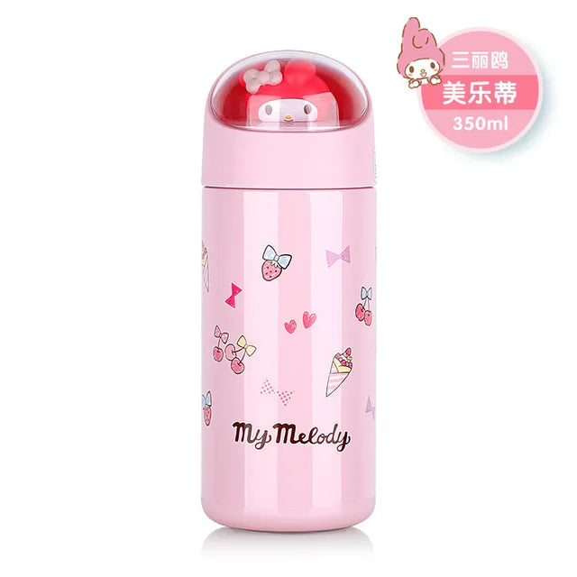 Sanrio Hello Kitty Water Cup 350Ml Kawaii My Melody Thermos Cups Anime Cartoon Kuromi Juice Cup Insulated Water Bottle Kid Gifts