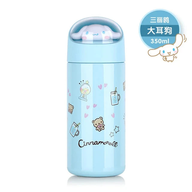 Sanrio Hello Kitty Water Cup 460ML Cute Kuromi Thermos Cups Anime Cartoon My Melody Juice Cups Insulated Water Bottle Kids Gifts
