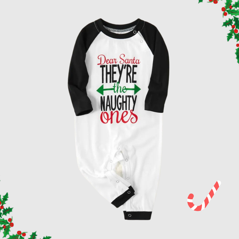 Christmas Letter Contrast Top and Plaid Pants Family Matching Pajamas Sets