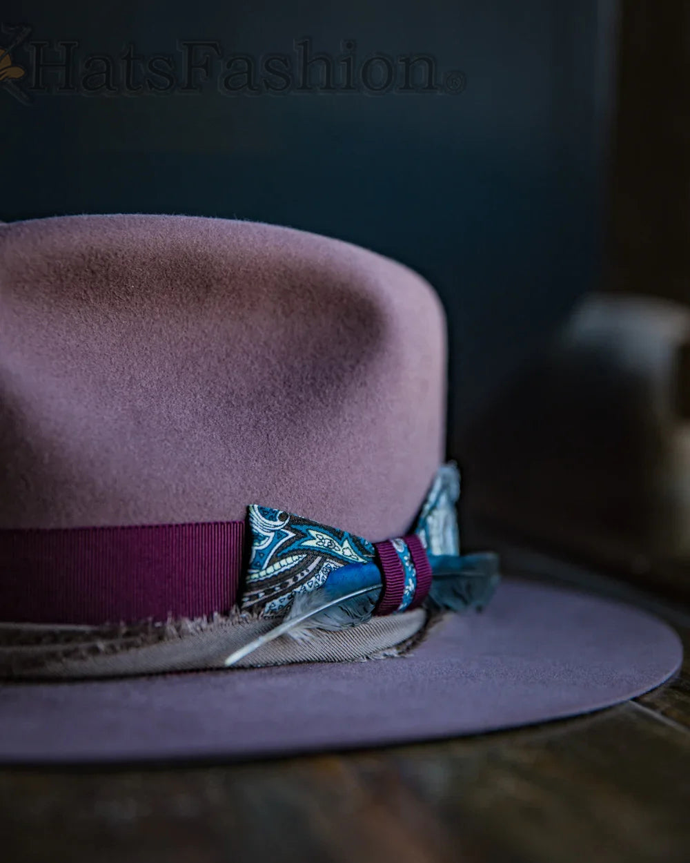 Bespoke Handmade Fedora - Special hat band-Pink-Colorful