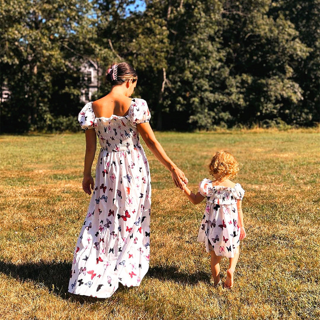 Mom and Me Matching Butterfly Print Dresses